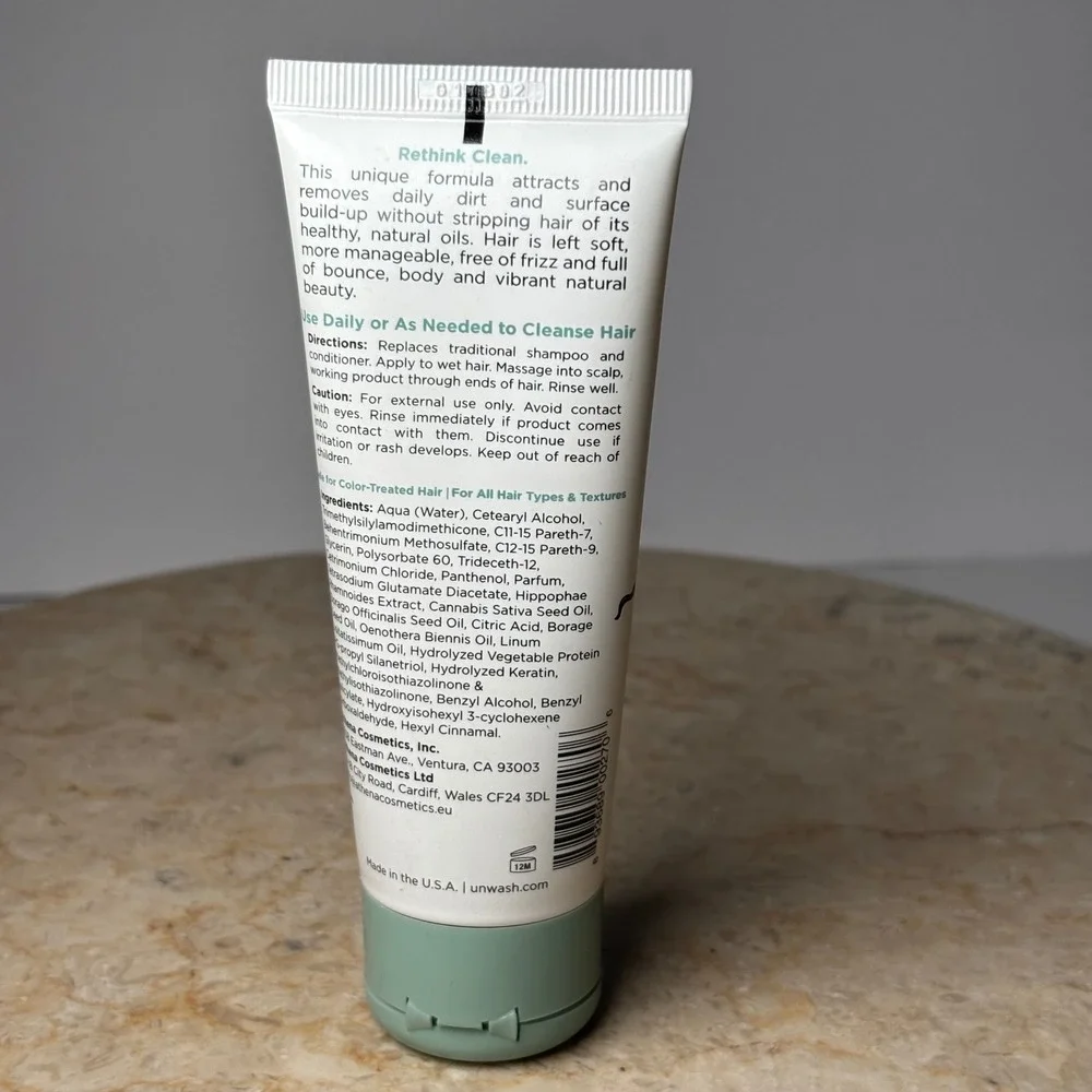 Unwash Bio-Cleansing Conditioner 2.5oz White Sulfate Free Co-Wash Travel Size
